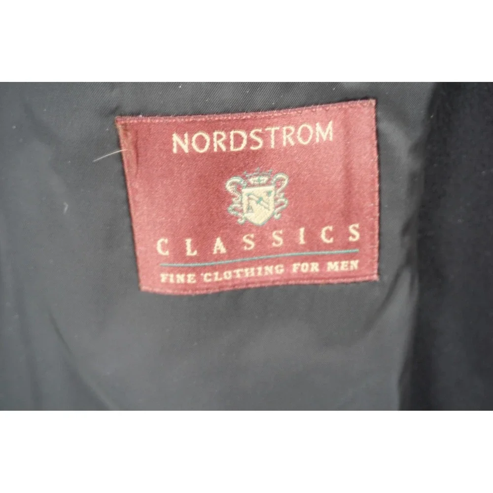 Nordstrom Classics Blazer Mens Black 100%‎ Cashmere Sport Coat 3 Button 44L
